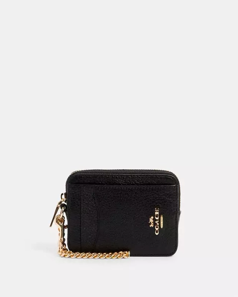 Gold/Black Zip Card Case