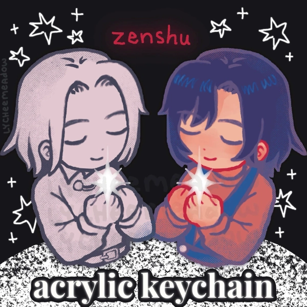 Zenshu Luke & Natsuko Keychain Charm | Double-sided acrylic | Different design on each side