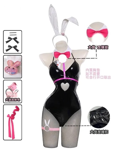 Cos Miku Hatsune Miku Rabbit hole Black Leather Bunny Girl Sexy Cute Halloween Cosplay Costume Headdresses Clothes Bows girl - AliExpress 
