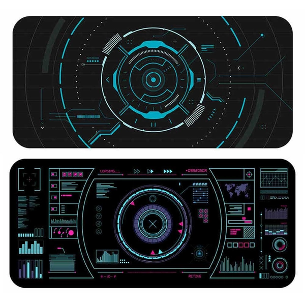 Futuristic Circle Desk Mat Cool Sci-Fi Gaming Mouse Pad - D