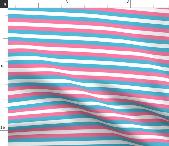 Fabric in Trans Pride Stripes - 1/2 inch