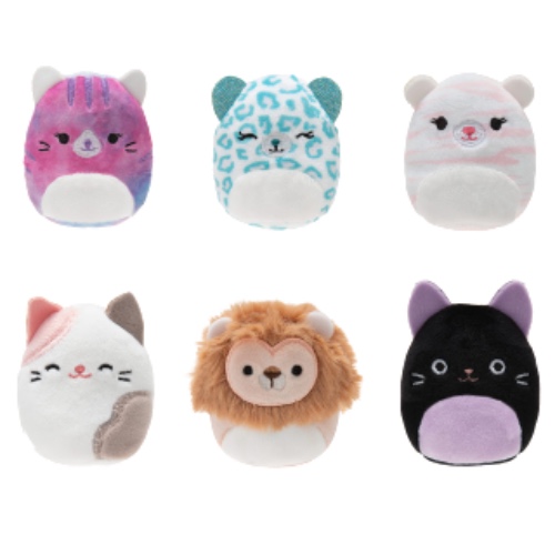 Squishville SQM0330 Pack of 6 Cuddly Purr-FECT Squad Six 2-Inch Plush-Toys for Kids