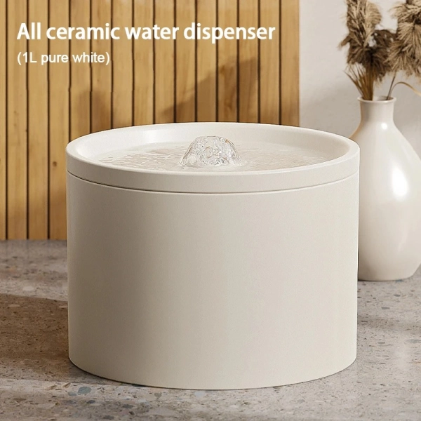 Modern Ceramic Cat Water Fountain with Filters - 33oz - Your Cool Pet Store