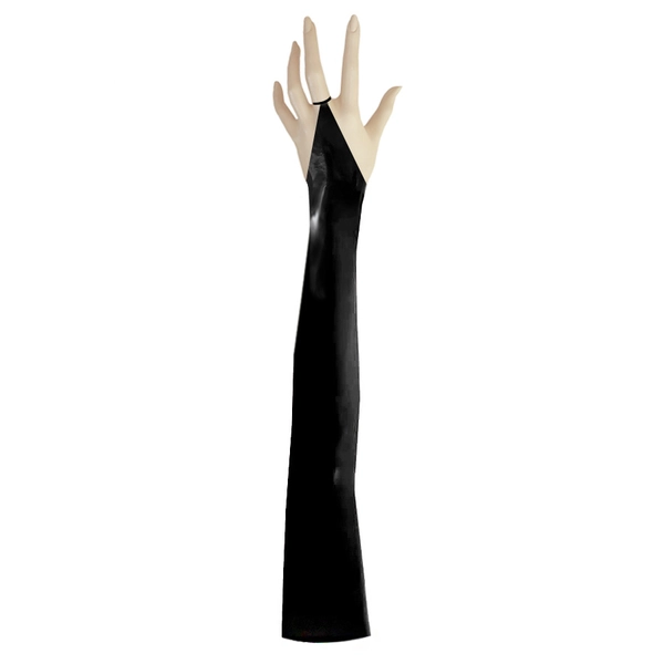 Latex V-Shaped Gauntlets in supatex black