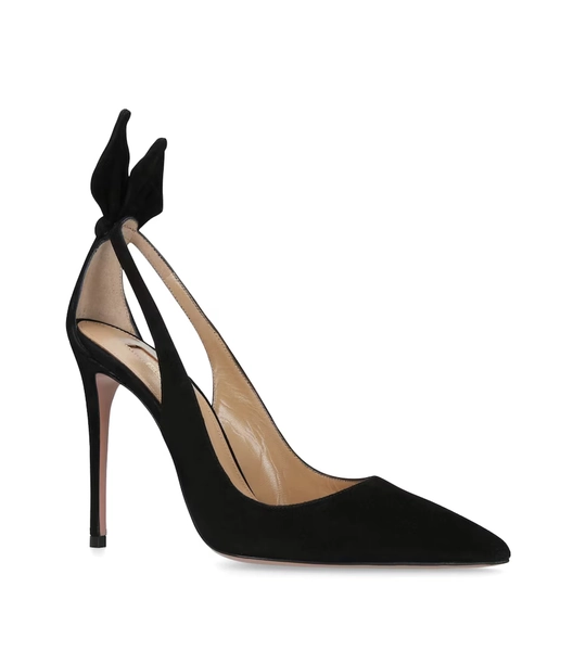 Aquazzura - Suede Bow Tie Pumps 105