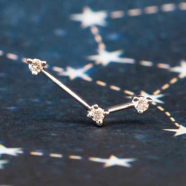 Modern Mood threadless: "Astera 3" End in Gold with Diamonds