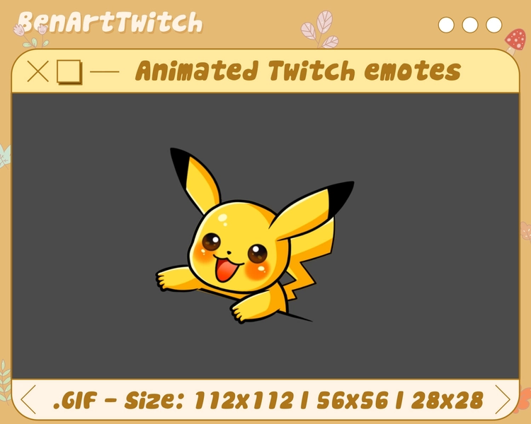 Animated Twitch Emote Cute Pikachu, Cute Pokemon Twitch Emotes, Cute Emotes For Youtube, Discord