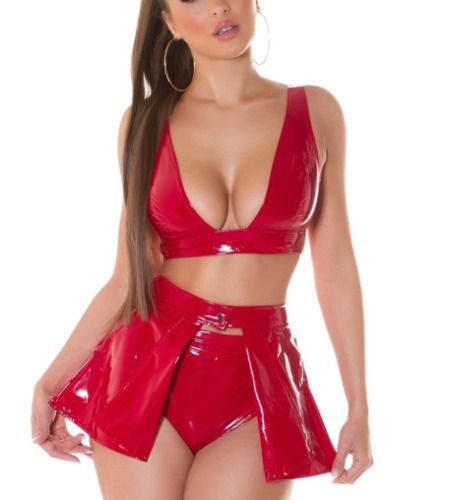 Koucla Glossy Triangle Gogo Top en latex