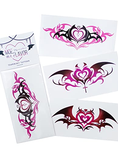 Kawaii Sexy Succubus Womb Temporary Tattoos | Realistic Fake Body Tattoo for Women's Sexy Cosplay (2D) - 2D