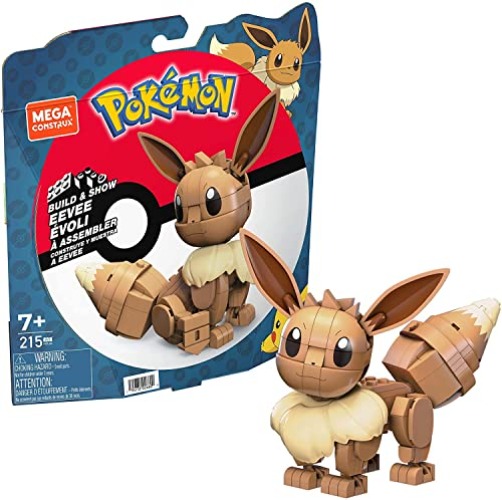 MEGA Pokémon Action Figure Building Toys, Build & Show Eevee With 215 Pieces, 1 Poseable Character, 4 Inches Tall, For Kids - Eevee