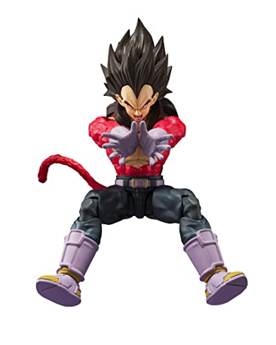 TAMASHII NATIONS - Super Saiyan 4 Vegeta Dragon Ball GT, Bandai Spirits S.H. Figuarts, Red, Black, 5.1 inch - Red, Black