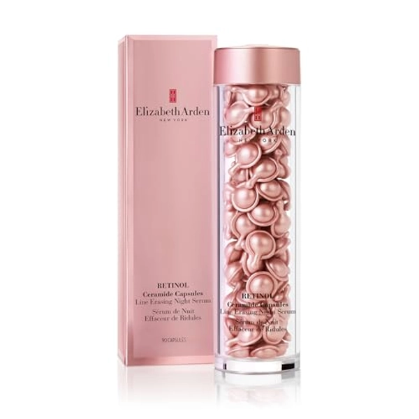 Elizabeth Arden Retinol Ceramide Capsules Line Erasing Night Serum, 90-Piece, Anti-Aging Skincare for Smoothing Fine Lines & Wrinkles, for Night