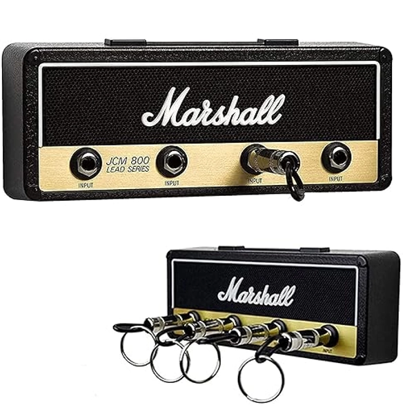 Marshall Porte Clef Mural Jack R 2.0 JCM800 Guitare Touche De Accroche Crochet Support pour Clé Maison De Fixation avec 4 porte-Clés Keyholder holder Set Noir