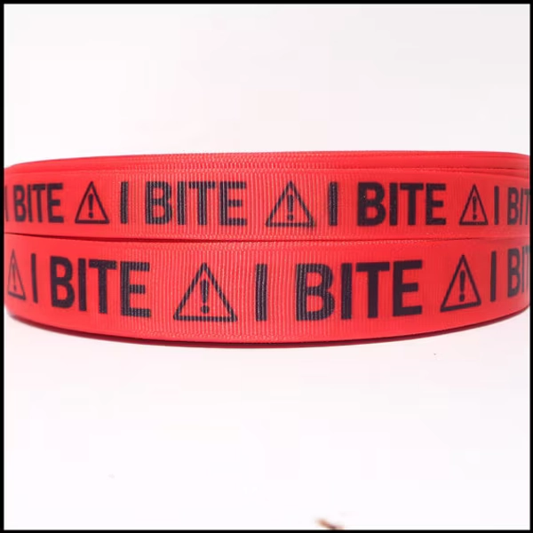 “I bite” ribbon