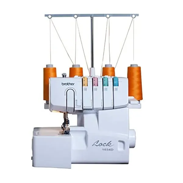 Brother Serger, 1034D, Heavy-Duty Metal Frame Overlock Machine, 1,300 Stitches Per Minute, Removeable Trim Trap, 3 Included Accessory Feet,White