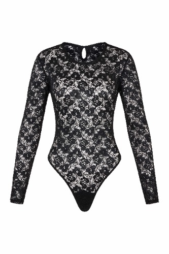 Long Sleeve Bodysuit Black | M / Black