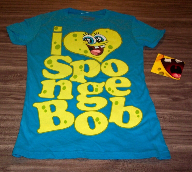 WOMEN'S TEEN  SPONGEBOB SQUAREPANTS Nickelodeon T-shirt SMALL NEW Nickelodeon