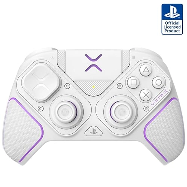 PDP Victrix Pro BFG Wireless Gaming Controller for Playstation 5 / PS5, PS4, PC, Modular Esports Gamepad, Remappable Buttons, Customizable Triggers/Paddles/D-Pad/Fightpad, PC App, White