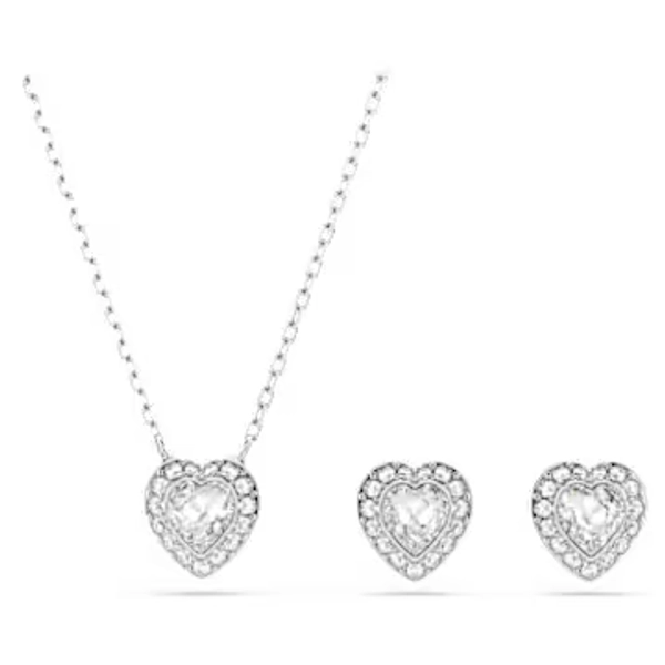 Ariana Grande x Swarovski set, Mixed cuts, Heart, White, Rhodium plated