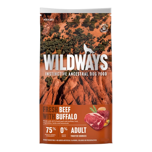 Wildways Dry Adult Dog Food Beef, Buffalo & Vegetables | Pets
