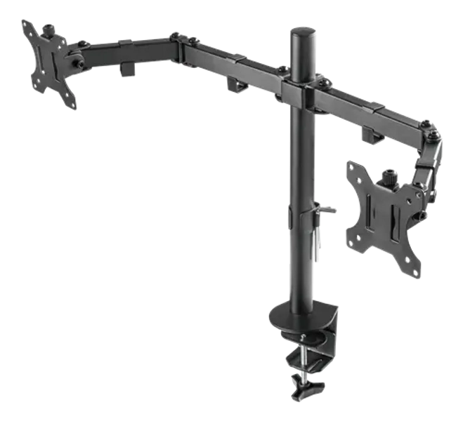 Deltaco Dual-monitor Skrivbordsfäste för Skärm 13-32", VESA 100 - Svart