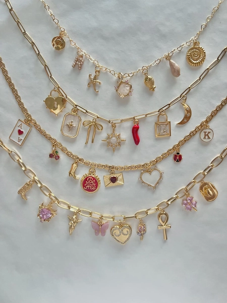 Build Your Own Custom Charm Necklace/Bracelet Pick Your Charms, Customizable Charm Vintage Style Chunky Necklace Multi Charm Necklace DIY