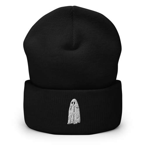 'Boo' Cuffed Ghost Halloween Beanie Hat