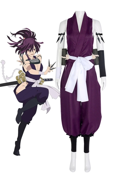 Hell's Paradise: Jigokuraku Yuzuriha Cosplay Costume Top Pants Set with Leggings Accessories
