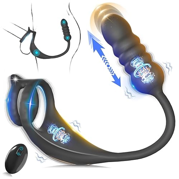 Thrusting Prostate Massager Se with Vibrating Cock Ring and Remote