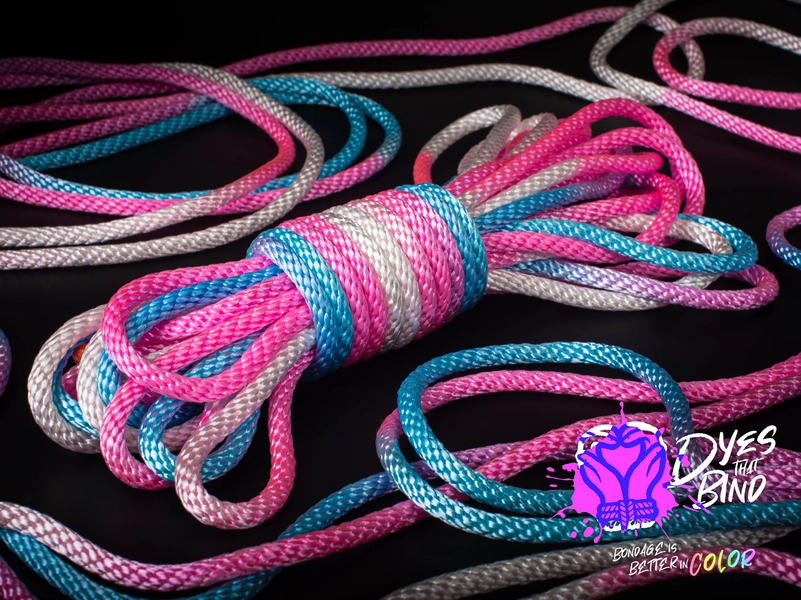 Trans Pride Silky Solid Braid Nylon Shibari Rope