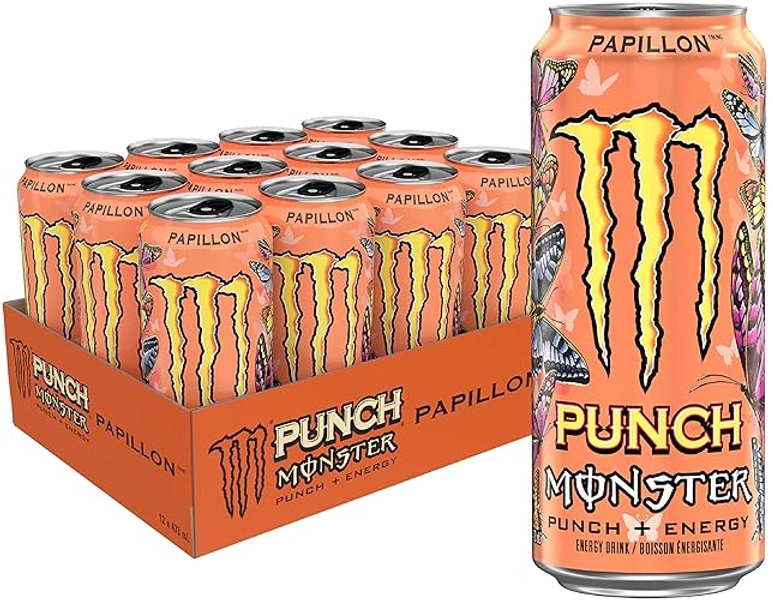 Monster Energy Punch, Papillon Punch, 473mL Cans, Pack of 12