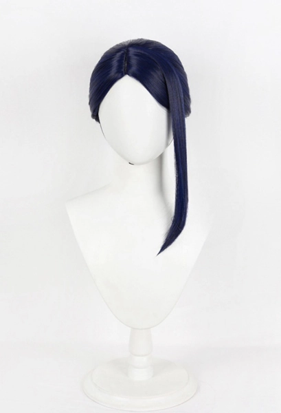 Arcane LOL Caitlyn Cosplay Perücke Dunkelblau Kurze Perücke