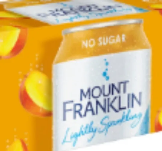 Mount Franklin Lightly Sparkling Water Mango Multipack Cans 10 x 375mL | 10 pack