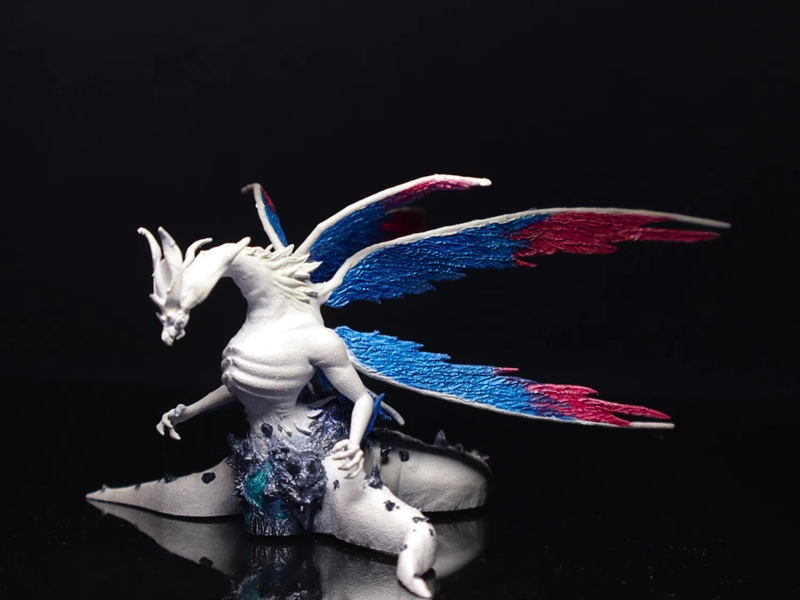 Dark Souls figure Seath the scaleless, resin figure, diorama, fantasy dragon, fan art