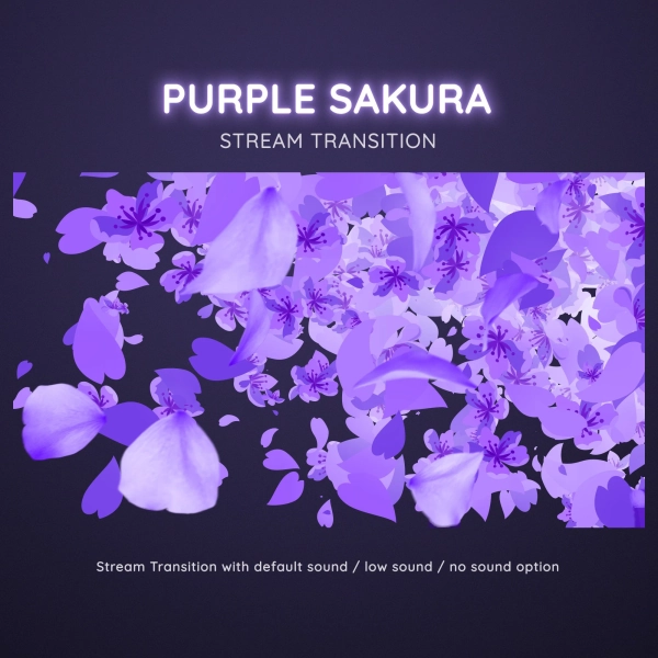 Purple Sakura Cherry Blossom Transition | OBS Stinger | Animated Stream Transition | Twitch Streamlabs Scenes Stinger | Twitch Transition
