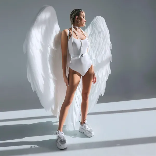 Classic White Angel Wings costume without LEDs / festival clothing / adult cosplay wings / - by ETERESHOP _O27-1