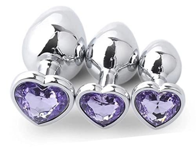 Plug Emporium Lavender Heart Crystal Metal Plug - Large