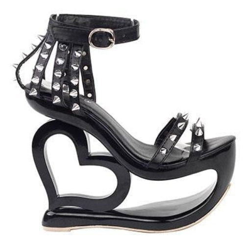 Hollow Heart Platforms - Black / 8