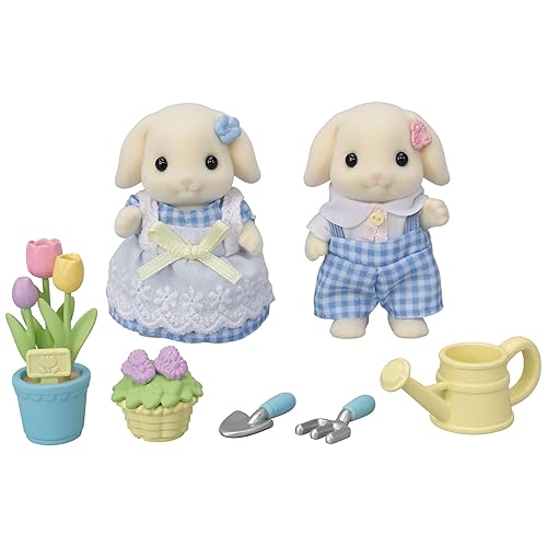 Calico Critters Blossom Gardening Set - Features Flora Rabbit Sister & Brother - Plant, Water, & Bloom with Your Adorable Critters!
