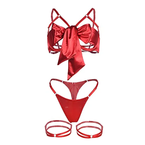 HHX Women Lingerie Sexy Teddy One-Piece Silk Babydoll Fishnet BabyDoll Bodysuit Nightie