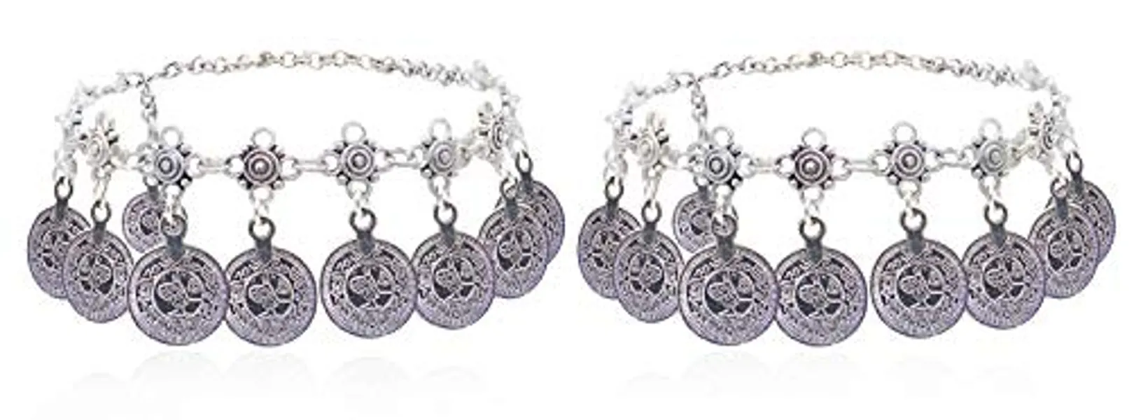 Bienvenu Boho coin sandals Anklet Bracelet, Bohemian Tassel Barefoot Sandals Chain Jewelry Belly Dance Anklet