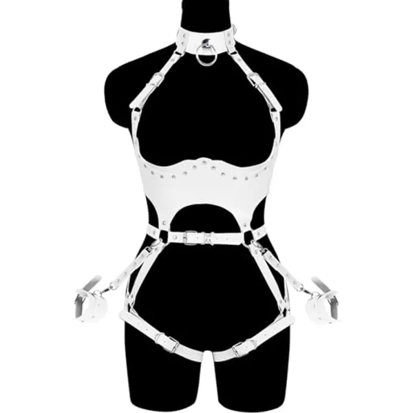 FOTN Women Punk PU Leather Body Waist Belt Bodysuit Bondage Body Harness Belt Sexy Lingerie Leg Garter BT1