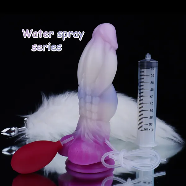 Ejaculation Dildo Confidential delivery Silicone liquid gradient simulation penis adult fun women water ejaculation enema penis Masturbator