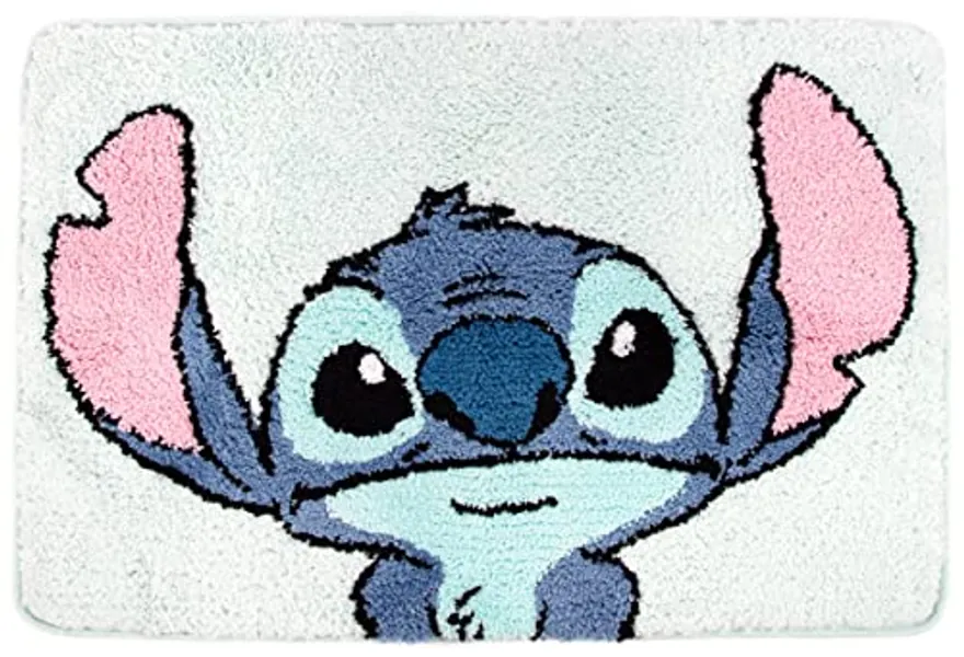 Jay Franco Disney Lilo & Stitch Floral Fun Tufted Polyester Bath Rug, Kids Bath (Official Disney Product)