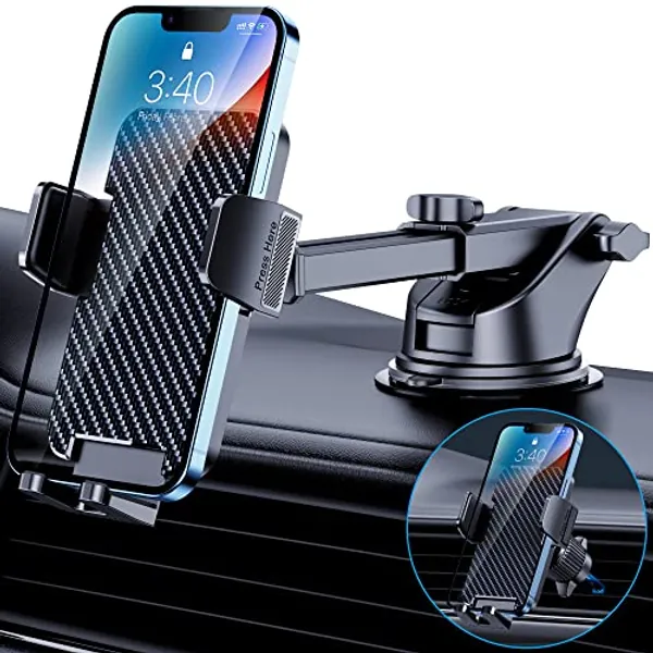 BIPOPIBO Car Phone Holder Mount Phone Mount for Car Dashboard Windshield Air Vent Universal Cell Phone Automobile Cradles Hands-Free Phone Stand for Car Fit iPhone Android