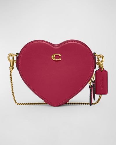 Heart Zip Leather Chain Crossbody Bag
