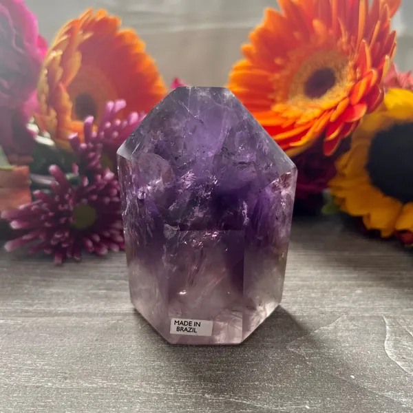 AAA Royal Amethyst Phantom Tower - Rainbow Amethyst Crystal Point - High Quality and Ethically Sourced from Bahia Brazil
