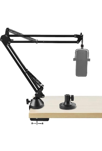 Geekria for Creators Microphone Arm Compatible with Elgato Wave:1, Wave:3, Mic Boom Arm Mount with Table Flange Mount Adapter, Suspension Stand, Mic Scissor Arm, Desk Mount Holder