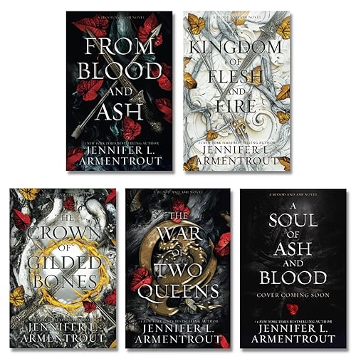 Blood and Ash Complete Series Collection Set, Books 1-5. From Blood and Ash, A Kingdom of Flesh and Fire, The Crown of Gilded Bones, The War of Two Queens, A Soul of Ash and Blood