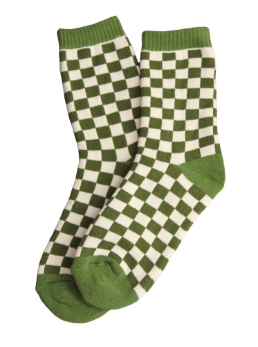 Green Checker Knit Socks | Default Title